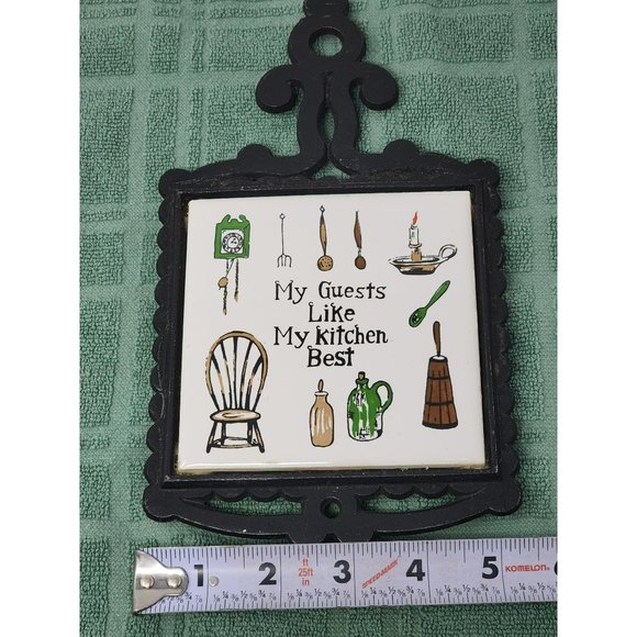 Vintage Trivet Cast Iron Hot Plate Country Farmhouse Decor Retro Wall Hanging - Picture 7 of 7